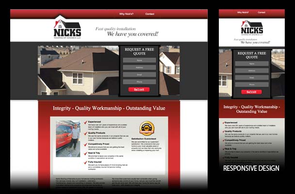 Nicks Roofing Business Website Design